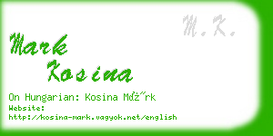 mark kosina business card